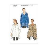 vogue ladies easy sewing pattern 9027 loose fit tunic shirt tops