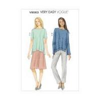 vogue ladies easy sewing pattern 9063 tops skirt trouser pants