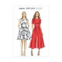 vogue ladies easy sewing pattern 9075 dress jumpsuit