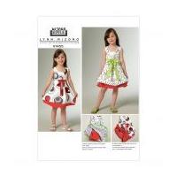 vogue girls easy sewing pattern 1455 reversible dress with front bow