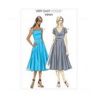 Vogue Ladies Easy Sewing Pattern 9101 Stretch Knit Jersey Dresses