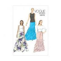 Vogue Ladies Sewing Pattern 9173 Floor Length Tiered Skirts