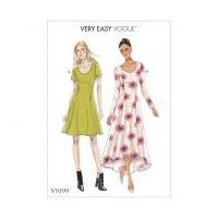 Vogue Ladies Easy Sewing Pattern 9199 Jersey Knit Fit & Flare Dresses