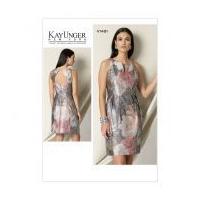 Vogue Ladies Sewing Pattern 1481 Notch Neck Back Cutout Dress