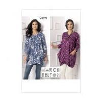 vogue ladies sewing pattern 9171 loose fit side drape tunic tops