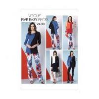 Vogue Ladies Easy Sewing Pattern 9175 Asymmetrical Seam Detail Tops, Dress & Pants