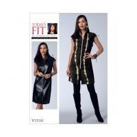 vogue ladies sewing pattern 1510 zip front tunic dress