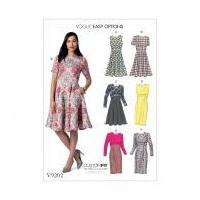 vogue ladies easy sewing pattern 9202 flared straight dresses with cup ...