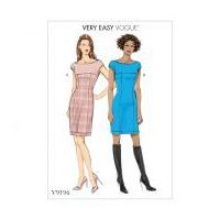 Vogue Ladies Easy Sewing Pattern 9196 Princess Seam Dress with Yokes & Back V