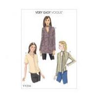 Vogue Ladies Easy Sewing Pattern 9204 V Neck Tops with Neck Ties