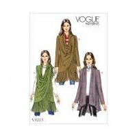 Vogue Ladies Easy Sewing Pattern 9213 Draped Collar Waistcoat & Jackets