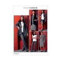 Vogue Ladies Easy Sewing Pattern 9215 Jacket, Waistcoat, Top, Dress, Skirt & Pants