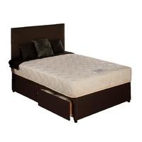 vogue suede divan base 4 drawer small double latte