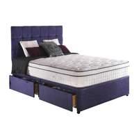 Vogue President 2000 Pocket and Memory Divan Set Vogue New President 2000 Divan Platform Premium Purple - 2 Drawer - Single