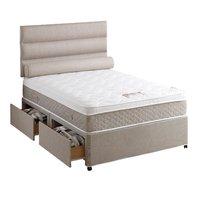 Vogue Synergy Pocket 2000 Divan Set Vogue Synergy 2000 Divan Platform Standard Mirco Fibre Latte - 4 Drawer - Super King