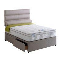 Vogue Senator Latex Pillow Top Pocket 2000 Divan Set Vogue Senator Latex 2000 with Pillow Top Divan Platform Standard Micro Fibre Stone - 4 Drawer - 