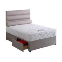 Vogue Tranquility Pocket 1000 Divan Set Vogue Tranqulity 1000 Divan Platform Standard Micro Fibre Stone - 2 Drawer - Single