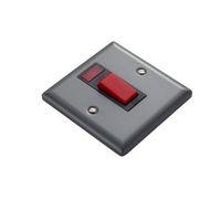 Volex 45A Double Pole Pewter Effect Cooker Switch