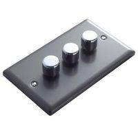 volex 2 way pewter effect triple dimmer switch