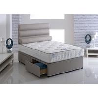 vogue talalay latex comfort open coil fabric divan bed with natural to ...