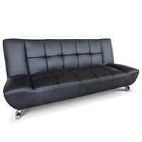 Vogue Faux Leather Sofa Bed Black