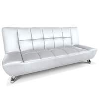 Vogue Faux Leather Sofa Bed White