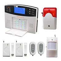Voice LCD Wireless Burglar GSM Alarm System With Pir Door Detector Strobe Siren SMS Call Alarme Alarma Security Home
