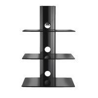 vonhaus 3 x floating glass shelves black