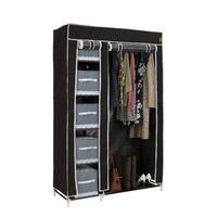 VonHaus Black Canvas Effect Wardrobe