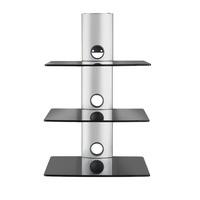 vonhaus 3x floating glass shelves silver black