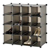 VonHaus 16x Storage Shelves - Black