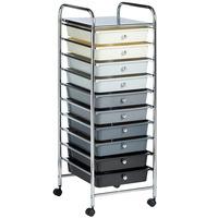 vonhaus monochrome 10 drawer trolley