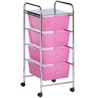 vonhaus pink 4 drawer trolley