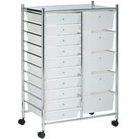 vonhaus white 15 drawer trolley