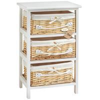 VonHaus 3 Drawer Wicker Storage Unit