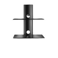 vonhaus 2 x floating glass shelves black