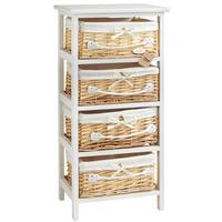 VonHaus 4 Drawer Wicker Storage Unit