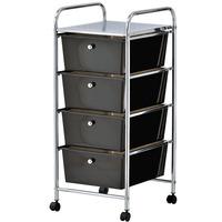 vonhaus 4 drawer trolley black