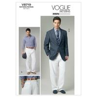 vogue patterns v8719 size mxx 40 42 44 46 mens jacket and pants