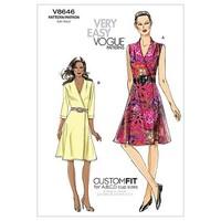 Vogue Patterns V8646 Size AA 6-8-10-12 Misses\' Dress