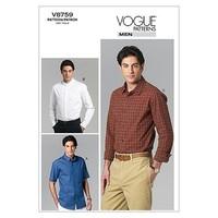 Vogue Patterns V8759 Size MUU 34-36-38-40 Men\'s Shirt