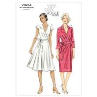 vogue patterns v8784 size e5 14 16 18 20 22 misses dress