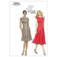 Vogue Patterns V8665 Size F5 16-18-20-22-24 Misses\' Petite Dress