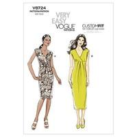 Vogue Patterns V8724 Size A5 6-8-10-12-14 Misses\' Dress