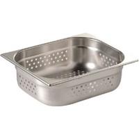 Vogue K844 Stainless Steel Perforated 1/2 Gastronorm Pan, 65 mm