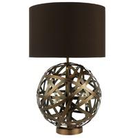VOY4264 Voyage Table Lamp With Brown Faux Silk Shade