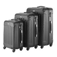 VonHaus 3 Piece Black Lightweight Luggage Set