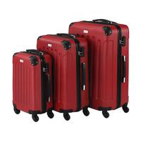 VonHaus 3 Piece Red Lightweight Luggage Set