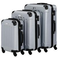 VonHaus 3 Piece Silver Luggage Set