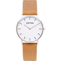 Votch Classic Collection Vegan Leather Watch - Tan & Silver